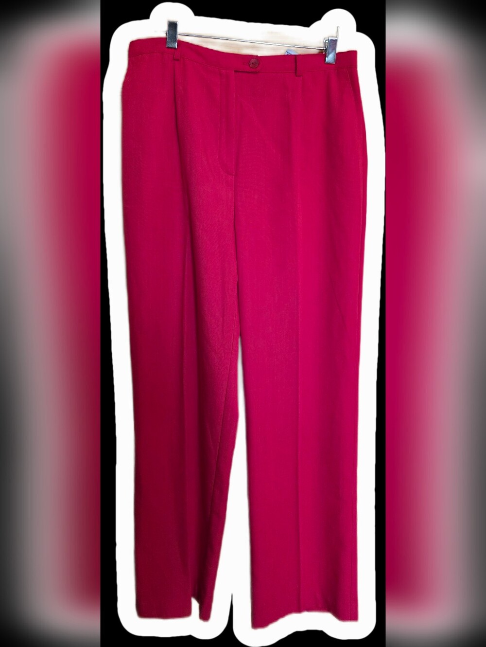 High-Rise Straight Trousers in Magenta